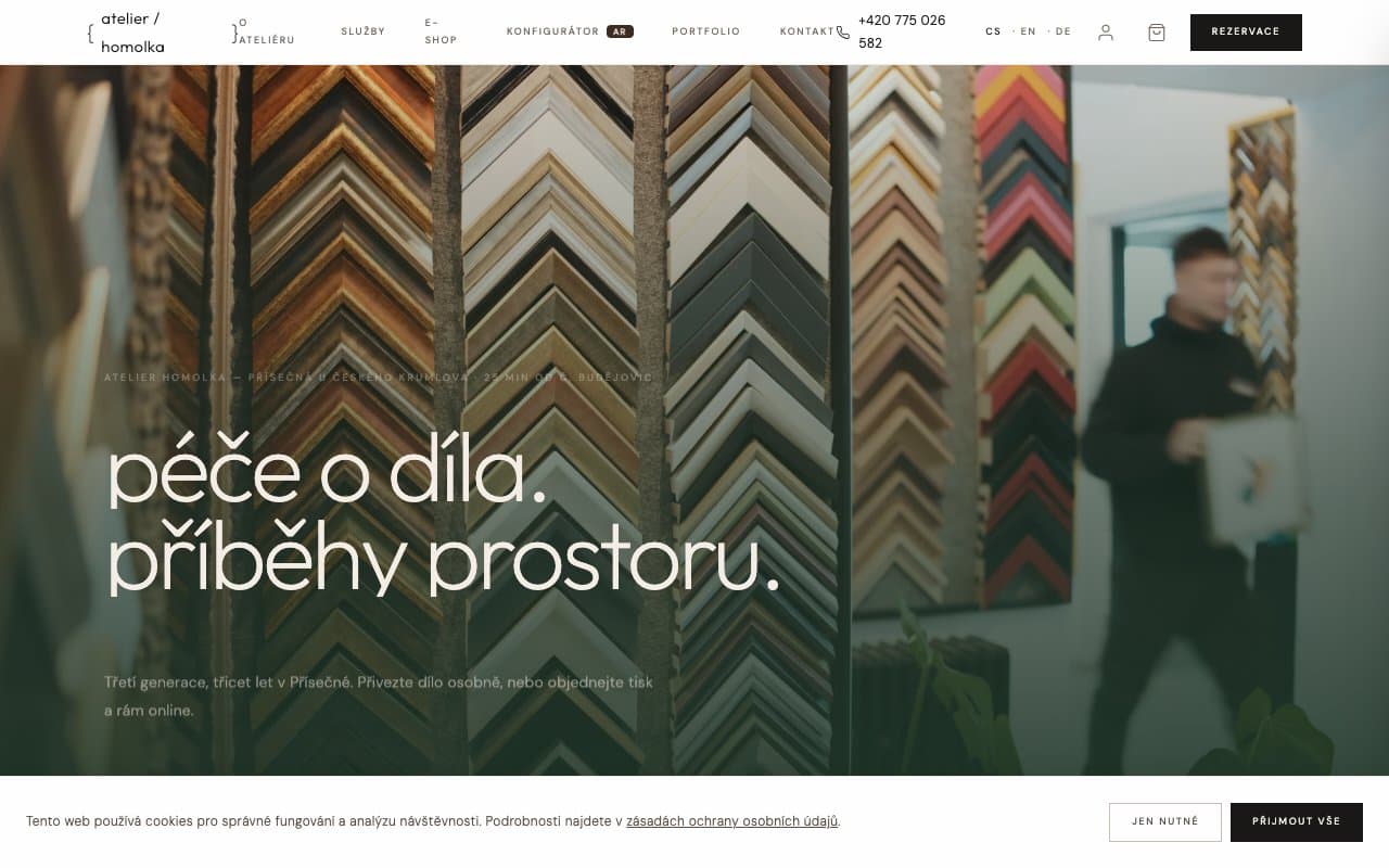 Screenshot atelierhomolka.cz